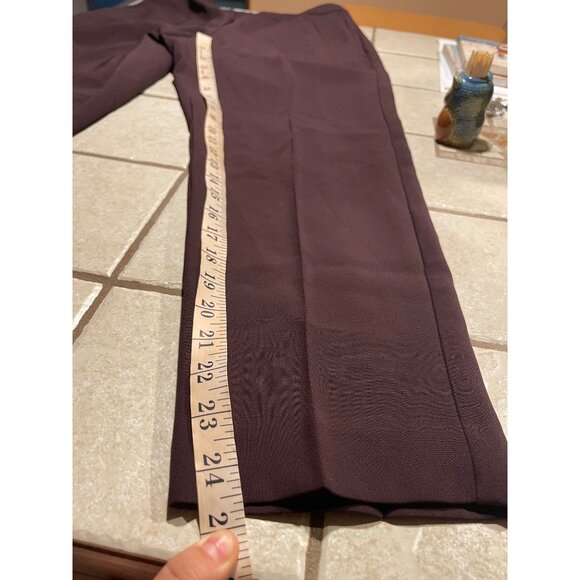 Ann Taylor Curvy Fit High Rise Ankle Pants Slim Leg Polyester/Spandex Plum 6P - Picture 13 of 16